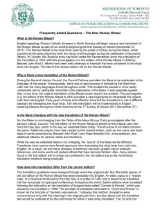 Frequently Asked Questions ± The New Roman Missal