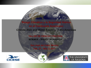 Riesgo Climático y la Seguridad Hídrica en el Continente Americano