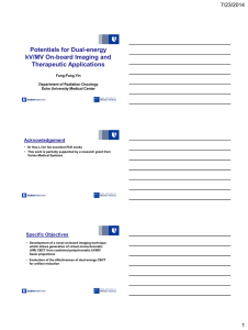 Potentials for Dual-energy kV/MV On-board Imaging and Therapeutic Applications 7/23/2014