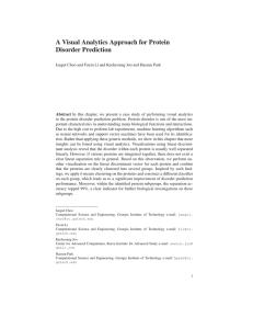 A Visual Analytics Approach for Protein Disorder Prediction