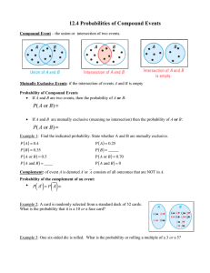 Compound Probability Worksheet: Mutually Exclusive Events