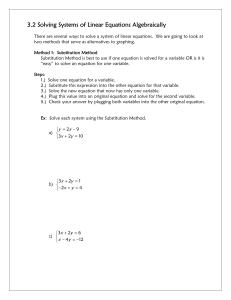 3.2 3.2 Solving Systems of Linear Equations Algebraically
