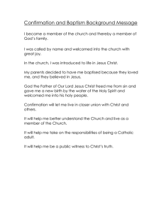 Confirmation and Baptism Background Message