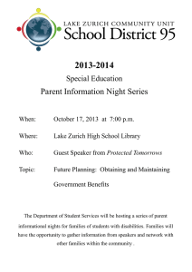 2013-2014 Parent Information Night Series Special Education