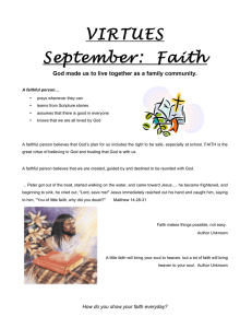 VIRTUES September:  Faith