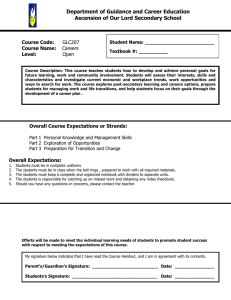 Department of Guidance and Career Education Course Code: