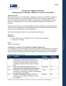 Revising Commentary: Linking Devices to Meaning Lesson