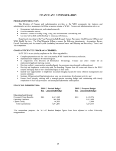 FINANCE AND ADMINISTRATION