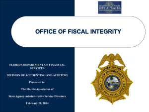 FLORIDA DEPARTMENT OF FINANCIAL SERVICES  DIVISION OF ACCOUNTING AND AUDITING