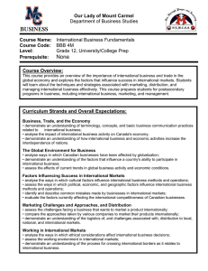 None Department of Business Studies  Grade 12, University/College Prep