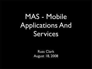 MAS - Mobile Applications And Services Russ Clark