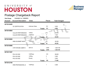 Postage Chargeback Report