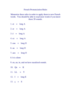 French Pronunciation Rules