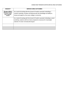 CAREER AND TRANSFER CENTER SERVICE AREA OUTCOMES