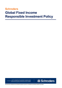 Global Fixed Income Responsible Investment Policy Schroders