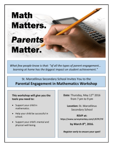 Math Matters. Matter. Parents