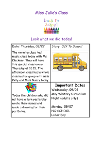 Miss Julie’s Class  Look what we did today! Off To School