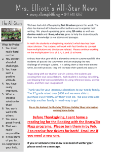 Mrs. Elliott’s All-Star News The All-Stars