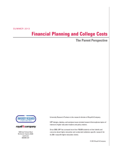 Financial Planning and College Costs  The Parent Perspective