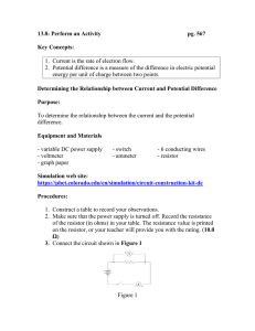 Ohm's Law Lab: Current vs. Potential Difference