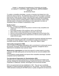 3.5 QUALITY CONTROL AND CONTINUAL IMPROVEMENT