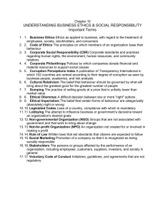 Business Ethics & Social Responsibility: Key Terms