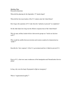 Marking Time Discussion Questions  When did the planning for the September 11