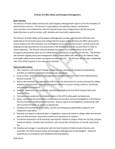 The Director of Public Safety and Security and Emergency Management... Administrative Services.  The Director’s responsibility and authority requires coordination,