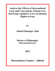 Analyze the Effects of International Laws and Conventions, Islamic Law