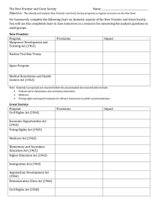 New Frontier & Great Society Worksheet
