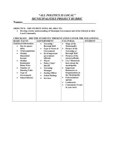 “ALL POLITICS IS LOCAL” MUNICIPALITIES PROJECT RUBRIC Names:_________________________________________________