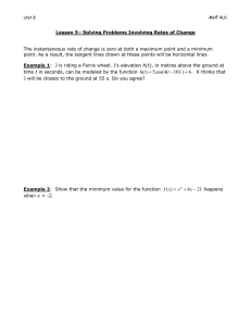 Lesson 5– Solving Problems Involving Rates of Change