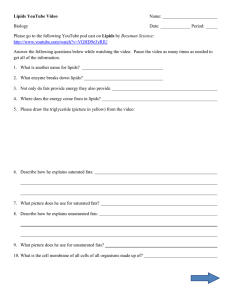 Lipids Worksheet: Bozeman Science Video Questions