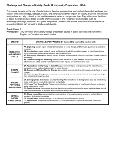 HSB4U: Challenge and Change in Society Course Outline