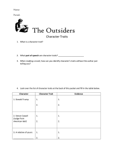 The Outsiders Character Traits