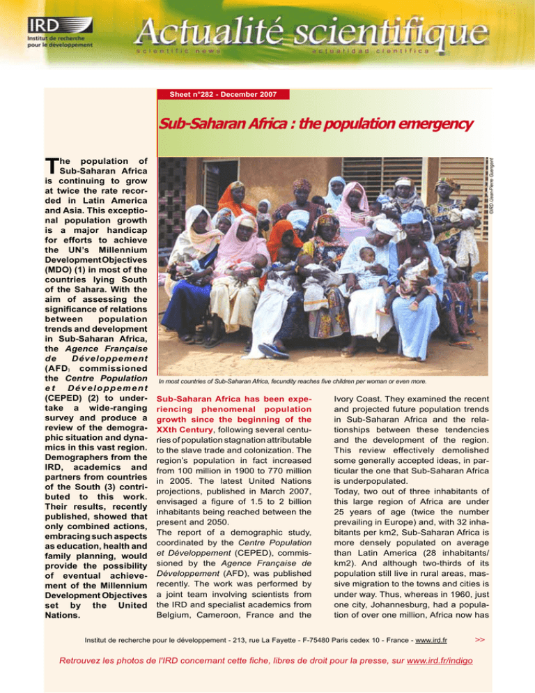 T SubSaharan Africa the population emergency