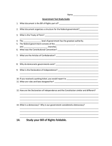 Name ______________________ Government Test Study Guide