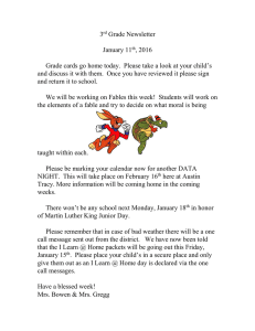 3 Grade Newsletter  January 11