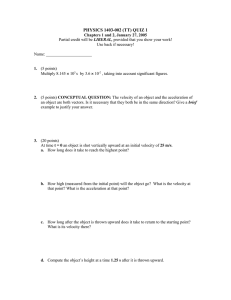 Physics Quiz: Kinematics and Significant Figures