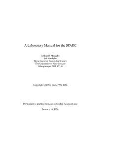 A Laboratory Manual for the SPARC