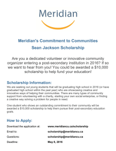 Meridian's Commitment to Communities Sean Jackson Scholarship