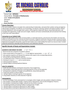 Grade 10 Math Course Overview: Principles of Mathematics