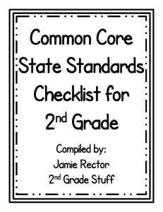 Common Core State Standards Checklist for 2