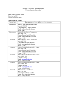 University Curriculum Committee Agenda Western Kentucky University  Report to the University Senate