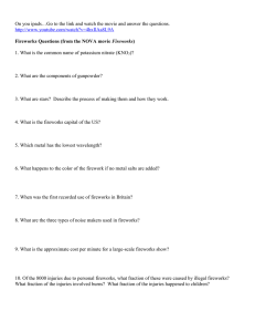 Fireworks Worksheet: Chemistry & History