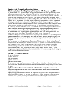 Chemical Kinetics: Reaction Rates & Collision Theory Solutions