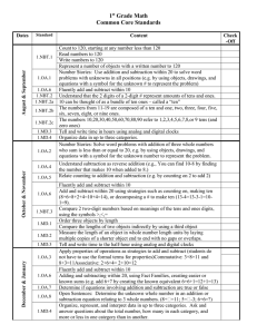 1 Grade Math Common Core Standards
