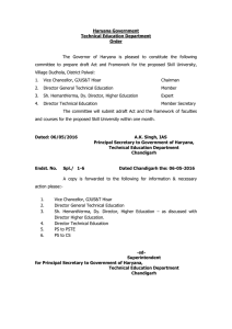Haryana Skill University Committee Order
