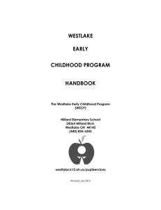 WESTLAKE  EARLY CHILDHOOD PROGRAM