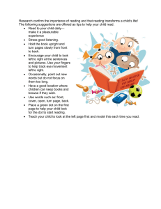 Research confirm the importance of reading and that reading transforms... The following suggestions are offered as tips to help your...